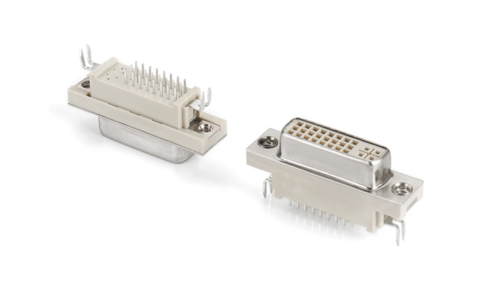 DVI24+0 180度魚叉式米黃色鉚合（H10.5) VGF24T-28SN-A11P0