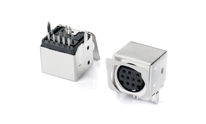 MINI DIN 9PIN 有彈黑色 MNF09L-21DN-21P0